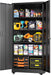 SeventyThreeInch Black Metal Rolling Cabinet Lockable