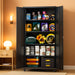SeventyThreeInch Black Metal Rolling Cabinet Lockable