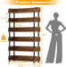 Six Tier Rustic Brown Bookshelf Storage OrganizerPro
