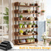 Six Tier Rustic Brown Bookshelf Storage OrganizerPro