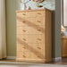 Modern 7 Drawers Dresser for Bedroom, 48" Tall Dressers，Natural Oak