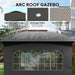 11' X 11' Outdoor Gazebo Arc Patio Gazebo Canopy Shelter with UV Protection, Curtains, Church Windows, Double Roof, Galvanized Steel Frame for Lawn, Backyard and Deck, Dark Gray