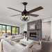 52 Inch Farmhouse Ceiling Fan Silent Motor Remote