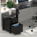 Rolling Mobile File Cabinet W/ 2 Drawers & Open Shelf, Black