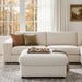 Corduroy Ottoman with Storage,Square Ottomans Easy of Assembly, Couch Ottoman for Living Room,Apartment and Bedroom (Beige, Ottoman)
