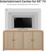 Oak Rattan Sideboard Buffet Cabinet, 60'', 4 Doors