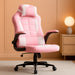 Gaming Chair Office Chair Desk Chair with Lumbar Support Flip up Arms Headrest Swivel Rolling Adjustable PU Leather Racing Computer Chair for Girls,Pink