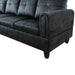 Faux Leather 3-Piece Couch Living Room Sofa Set, L Shaped Couch for Small Space, Black(Without Ottoman)