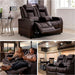 57" RV Recliner Loveseat - Brown PU Leather