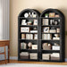 Arched Bookshelf, 75.8" Tall Arch Bookcase with Storage