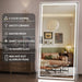 Full Length Mirror with Lights, 75" X 28" LED Lighted Floor Standing, Full Body Dressing Hanging Mounted Mirror, Tempered Glass, Square White
