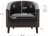 Accent Barrel Chair, Modern Faux Leather Tub Club Chair Upholstered Armchair with Gold Nail Head Trim and Black Legs for Living Room Bedroom Apartment Lounge - Dark Brown