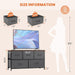 Dresser for Bedroom with 5 Drawers, Anti-Tip Wide Fabric Chests Storage Organizer Tower Furniture, TV Stand for TV up to 45 Inch with Wooden Top Metal Frame for Clothes, Living Room, Hallway, Entryway