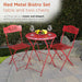 Indoor/Outdoor 3-Piece Bistro Set Folding Table and Chairs Patio Seating, Red