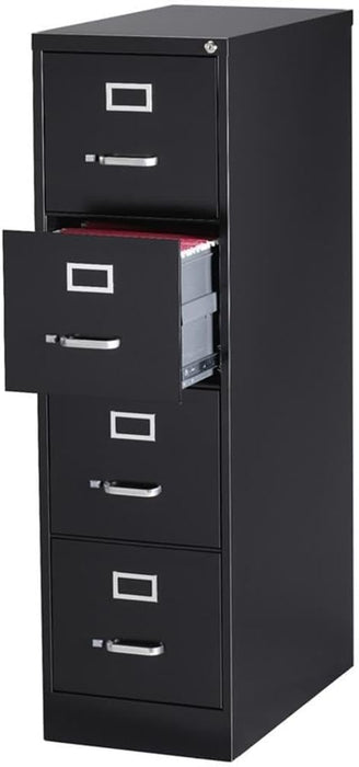Hirsh 15" W 4 Drawer Vertical File Cabinet, Black, Letter 16699-1 Each