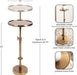 Engles Traditional Adjustable-Height Pedestal Drink Table, 10 X 10 X 30, Polished Brass, Vintage round Living Room Pedestal Table for Indoor Plant Stand with Protective Tabletop Lip