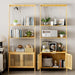 Tall Bamboo Integrated Floorstanding Bookcase With Drawers