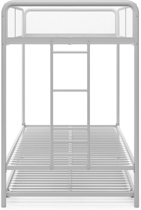Isaiah Triple Twin Metal Bunk Bed, off White
