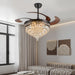 48" Crystal Retractable Ceiling Fan with Light - (Glam, Black)