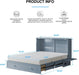 Queen Murphy Bed Cabinet With USB StorageDrawerWithUSBCharging