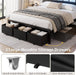 King Size Bed Frame with 3 Storage Drawers & Headboard