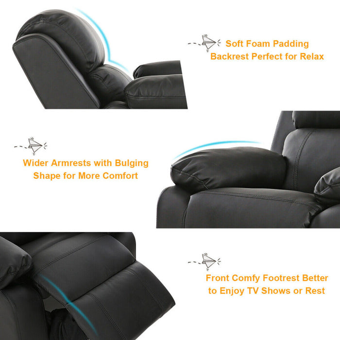 Kids Deluxe Headrest Recliner Sofa Chair with Storage Arms