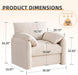 Chenille Oversized Armchair, 38.6" Wide Accent Chairs for Living Room & Bedroom Modern Lounge Chair, Upholstered Mid-Century Reading Chair, Comfy Living Room Chair, Single Sofa Chair, Beige