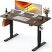 Standing Desk 48 × 24 Inch Electric Height Adjustable, Black Walnut