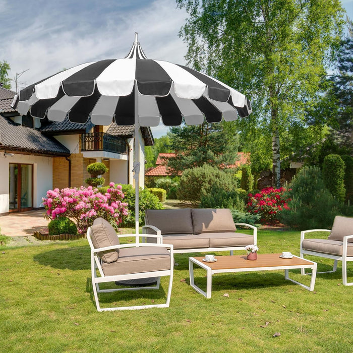 8Ft Patio Pagoda Umbrella, UV Protect Pool Umbrellas with Heavy Duty Pole, Outdoor Market Umbrella for Holiday Garden Backyard