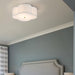 17 In. 2-Lights White Linen Flush Mount with Acrylic Diffuser