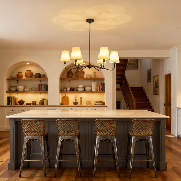 Black Farmhouse Chandeliers 36-Inch Dining Room Lighting