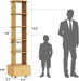 5-Tier Wood Rotating Bookshelf with Drawer & Lockable Wheels, Natural