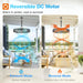 20 Inch Outdoor Ceiling Fan with Light for Patio, IP65 Waterproof Plug in Caged Hanging Fan, Remote Control, 3 CCT, 6 Speeds Reversible Outdoor Fan for Gazebo, Pergola, Porch