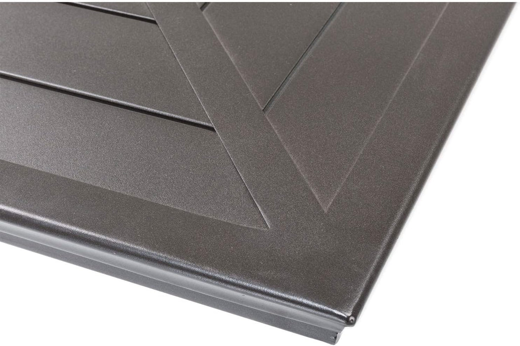 Montclair 7-Piece Outdoor Dining Set with 6 Swivel Rockers, Chili Red Cushions and Stamped Steel Rectangular Dining Table, Patio Dining Set for 6, Premium All-Weather Patio Furniture for Deck