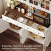 White 71 Inch Pantry Cabinet With IntegratedCharging