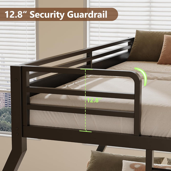 TwinOverFull Bunk Bed With Industrial Guardrail System