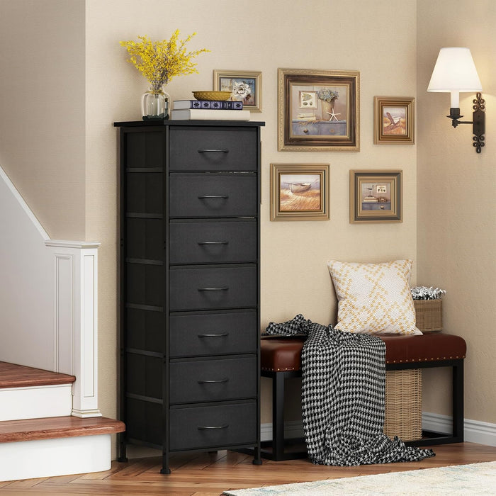 Black Tall Dresser with 7 Drawers