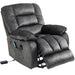 Lift Recliner Chair, Power Lift Recliner with Heat Therapy and Massage Function, Fabric Electric Lift Chair Remote and Side Pocket, Oversized Power Reclining Sofa for Elderly Lazy Boy, Beacon Grey