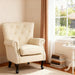 Ivory White Luxurious PU Leather Wingback Armchair