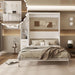 White Queen Murphy Cabinet Bed With DeskStorageSolutions