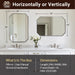 Brushed Nickel Octagon Bathroom Mirror, 24X36 Inch Stainless Steel Metal Frame, Anti-Rust, Shatterproof HD Glass, Wall Mounted for Bathroom, Bedroom, Living Room
