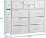 10-Drawer Dresser, Fabric Storage Tower with Drawers for Bedroom, Dresser Drawer with Handle for Bedroom, Living Room, Hallway, Closets & Nurseryteel Frame, Wood Top (10 Drawer/White)