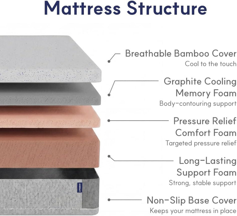 6 Inch Twin Mattress for Kids, Bamboo Cover Memory Foam Bed