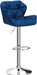 Breni Velvet Diamond Tufted Swivel Adjustable Height Barstools, Set of 2, Blue