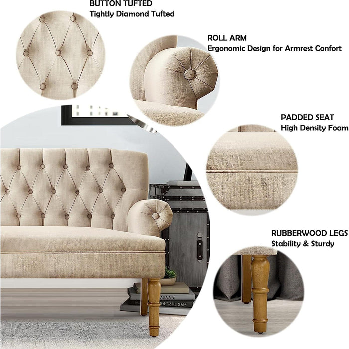 Warm Beige Hermosa Para Sala Love Seat