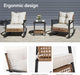 3-Piece Outdoor Rocking Chairs Bistro Set, Rattan Patio Furniture