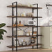 Heavy Duty 5 Tier Industrial Bookcase for Home Office, Rustic Brown | 47" Wide Wood Bookshelf,120 Lbs Shelf Capacity, Rustic Open Shelving Display,3Cm Upgraded Thicken Board,Easy to Assemble