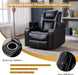 Black Leather Recliner with USB & Cup Holders