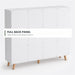 11-Cube Bookcase with Doors, 3-Tier Storage Cabient, Warm White | Solid Wood Legs and Door Handles, Cubby Shelf with 4 Doors, Fits 11×11" Bins for Home & Office
