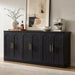 70" Modern Buffet Cabinet with 6 Doors Storage (Black)